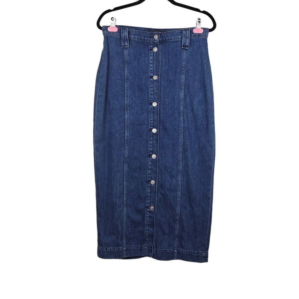 Hudson Womens Feel Paradise Denim Button Front Midi Pencil Skirt Size 29 NWT